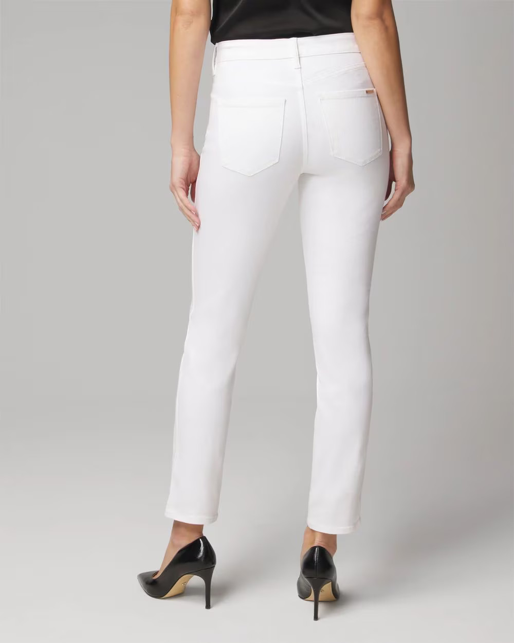 Petite High-Rise White Straight Jeans | White House Black Market