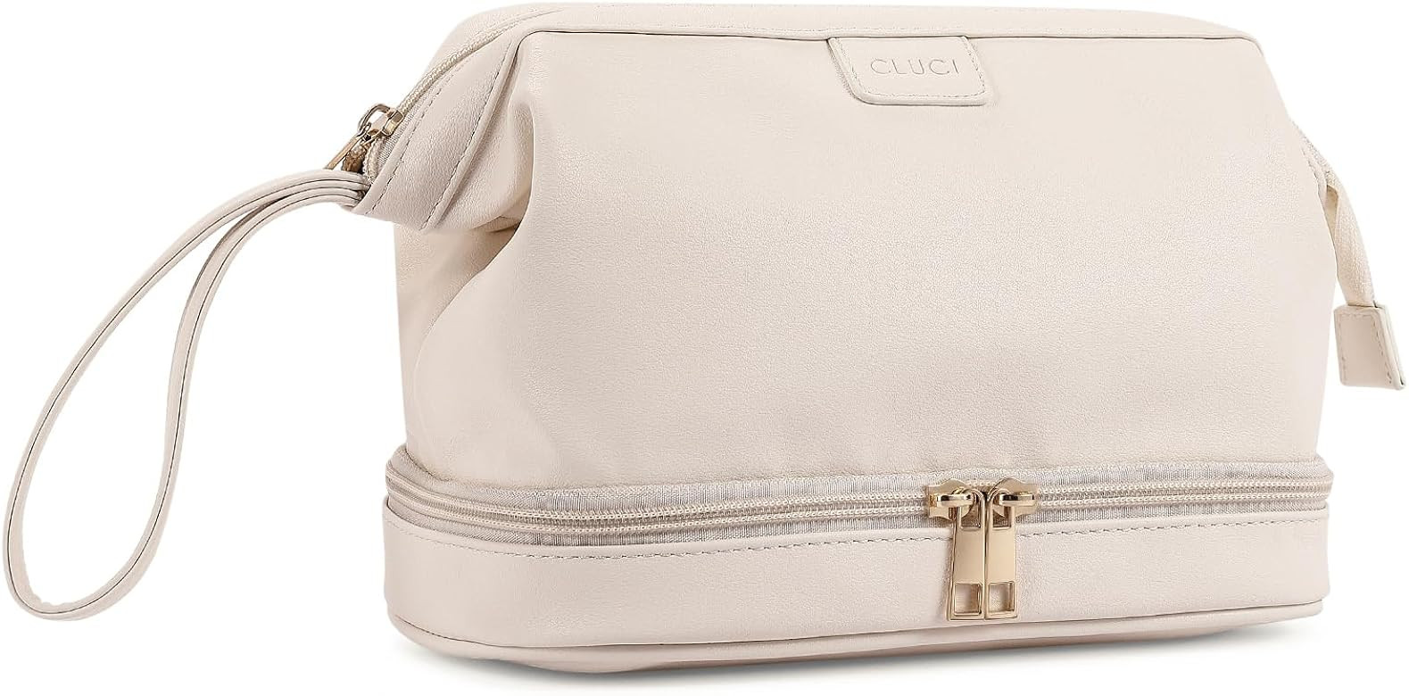 CLUCI Travel Makeup Bag, Double Layer Cosmetic Bag for Women, Large Capacity Makeup Organizer, Po... | Amazon (US)