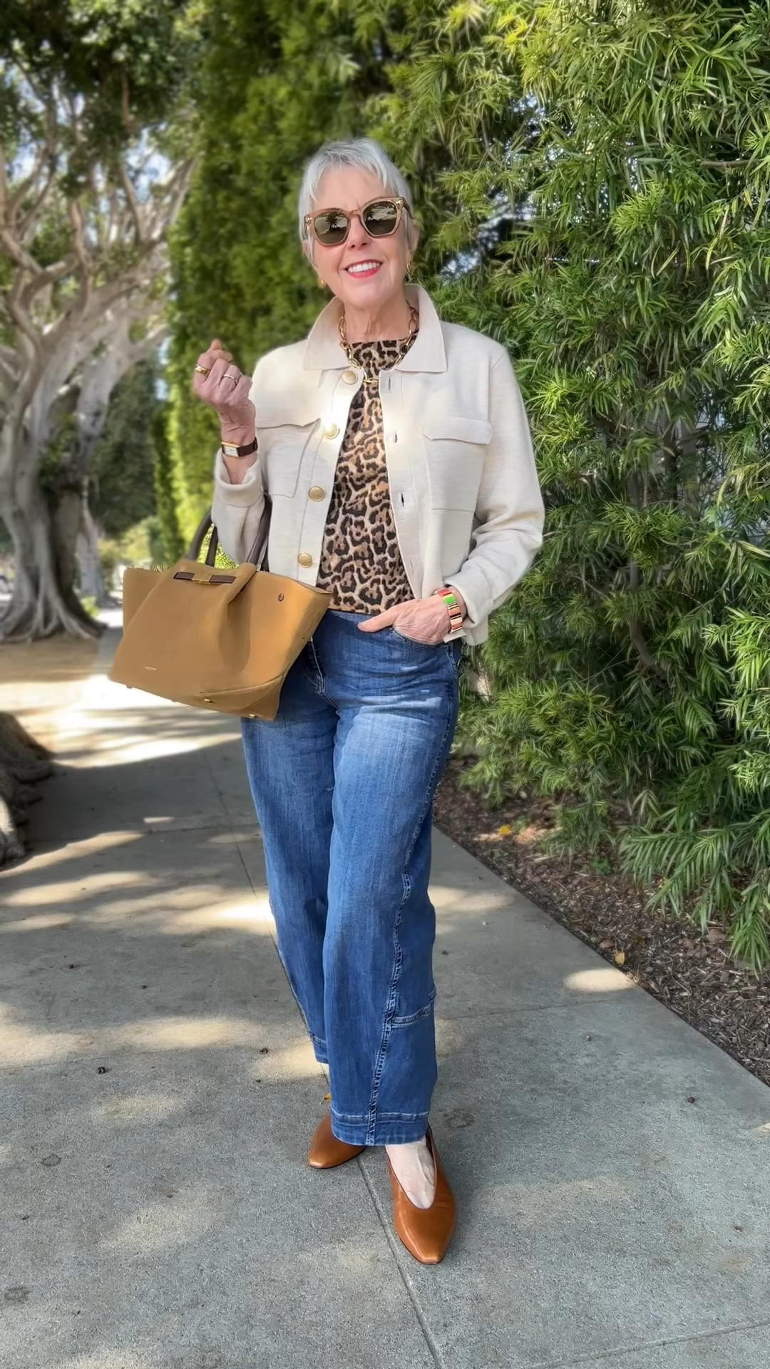 Spring wardrobe basics: a cropped sweater jacket, leopard print she’ll, and barrel leg jeans, suede bag. 


#LTKOver40 #LTKSeasonal #LTKPetite