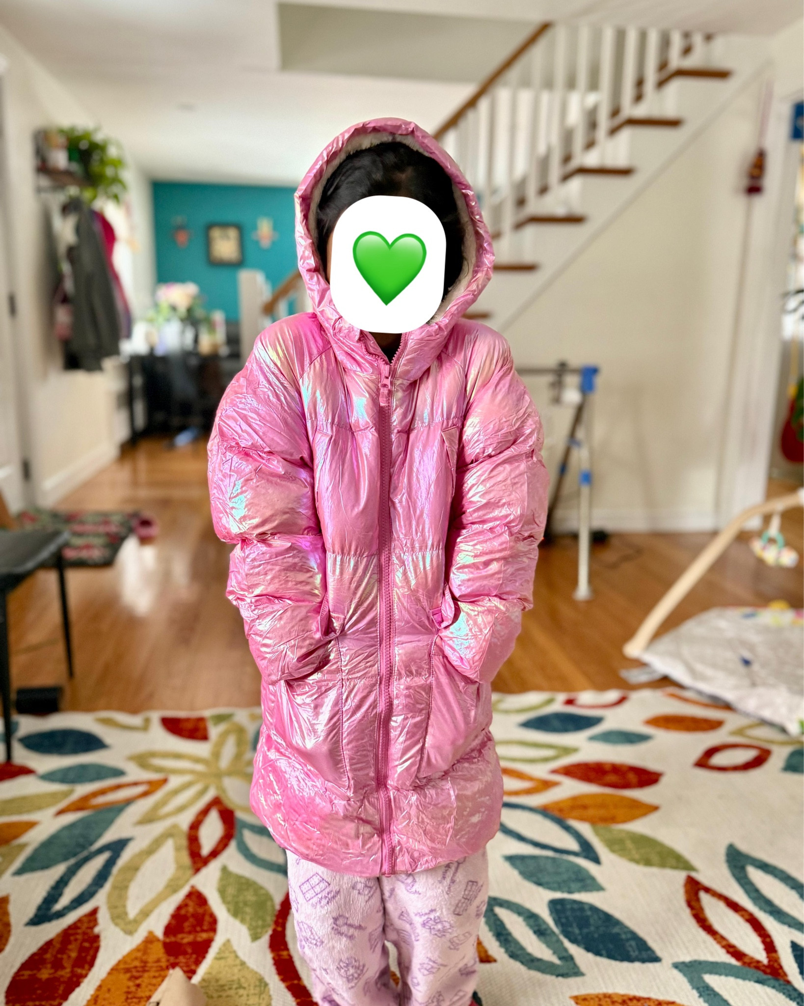 Amazing winter jacket in glowy, iridescent design that T requested specifically! Fits true to size and covers waist and thighs - so perfect for winter or post-snowy weather! Good quality that doesnt break the bank considering kids grow out of clothes soon at this age.

#LTKKids #LTKSeasonal #LTKmomlife