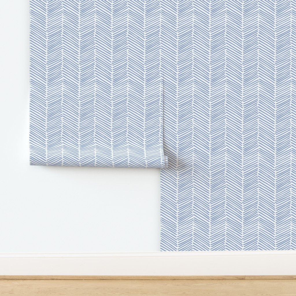 946Freeform Arrows Large in denim Wallpaper bydomesticate | Spoonflower