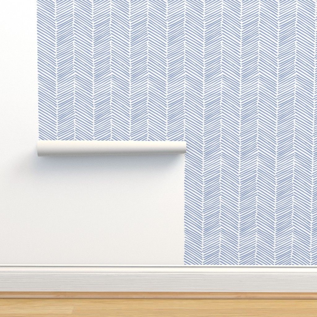 946Freeform Arrows Large in denim Wallpaper bydomesticate | Spoonflower