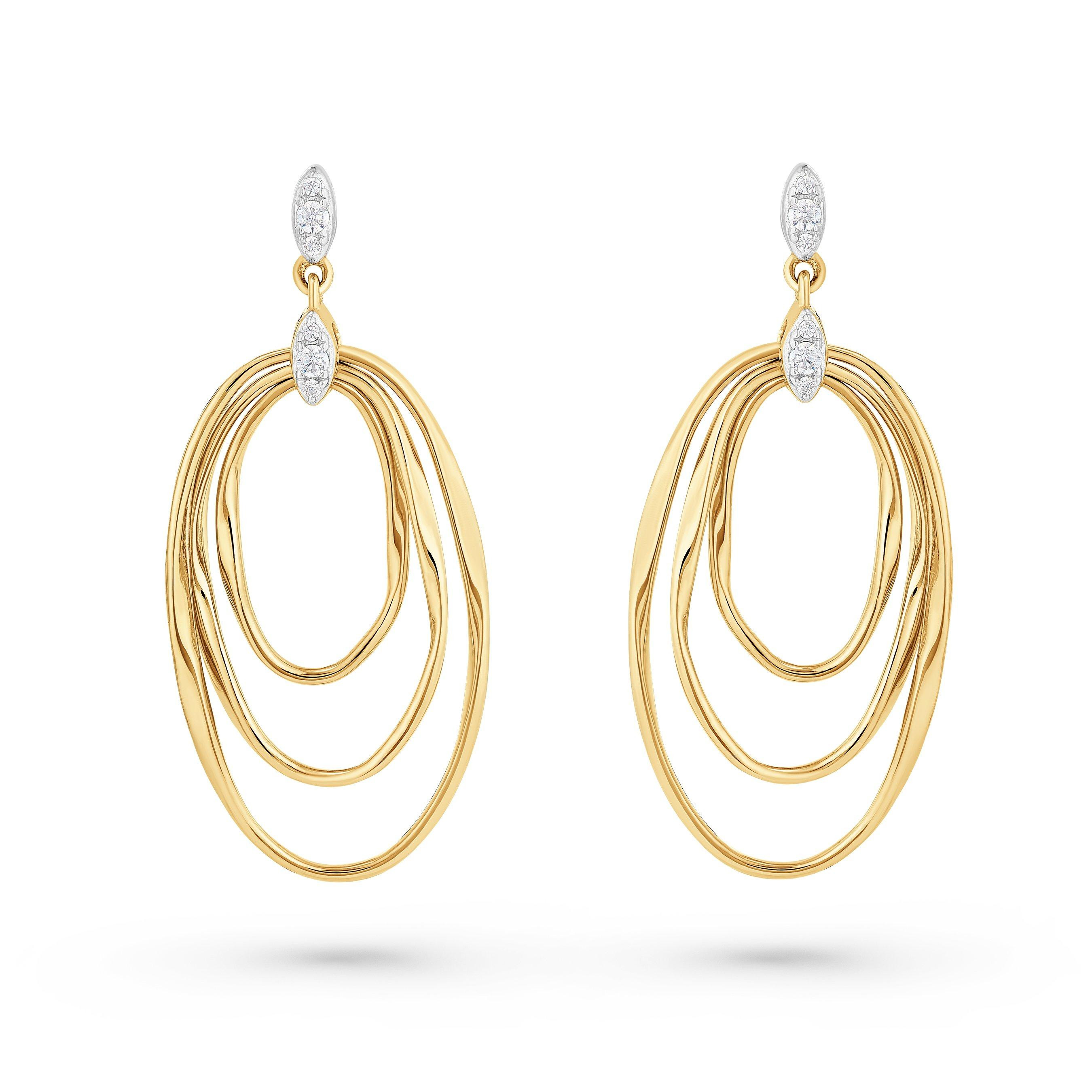 Beaverbrooks Yellow Gold Plated Cubic Zirconia Drop Earrings | 0156650 | Beaverbrooks | Beaverbrooks