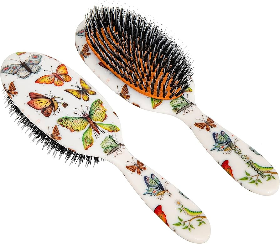 Rock & Ruddle Natural Mixed Bristle Hair Brush for Women and Kids (Large, 21 cm) - Perfect for We... | Amazon (US)