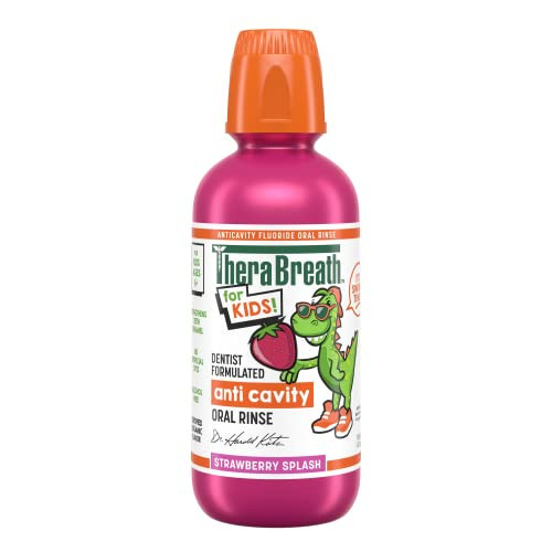 TheraBreath Kids Mouthwash with Fluoride, Organic Strawberry Splash, Anticavity, Dentist Formulated, 16 Fl Oz | Amazon (US)