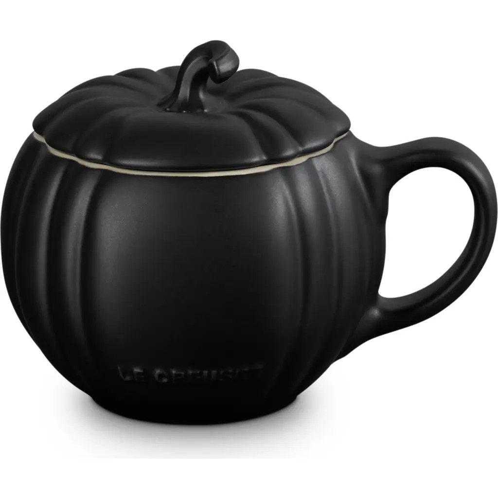 Le Creuset Pumpkin Stoneware Mug in Licorice at Nordstrom | Nordstrom
