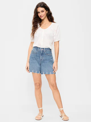 High-Waisted Baggy Jean Shorts -- 5-inch inseam | Old Navy (US)