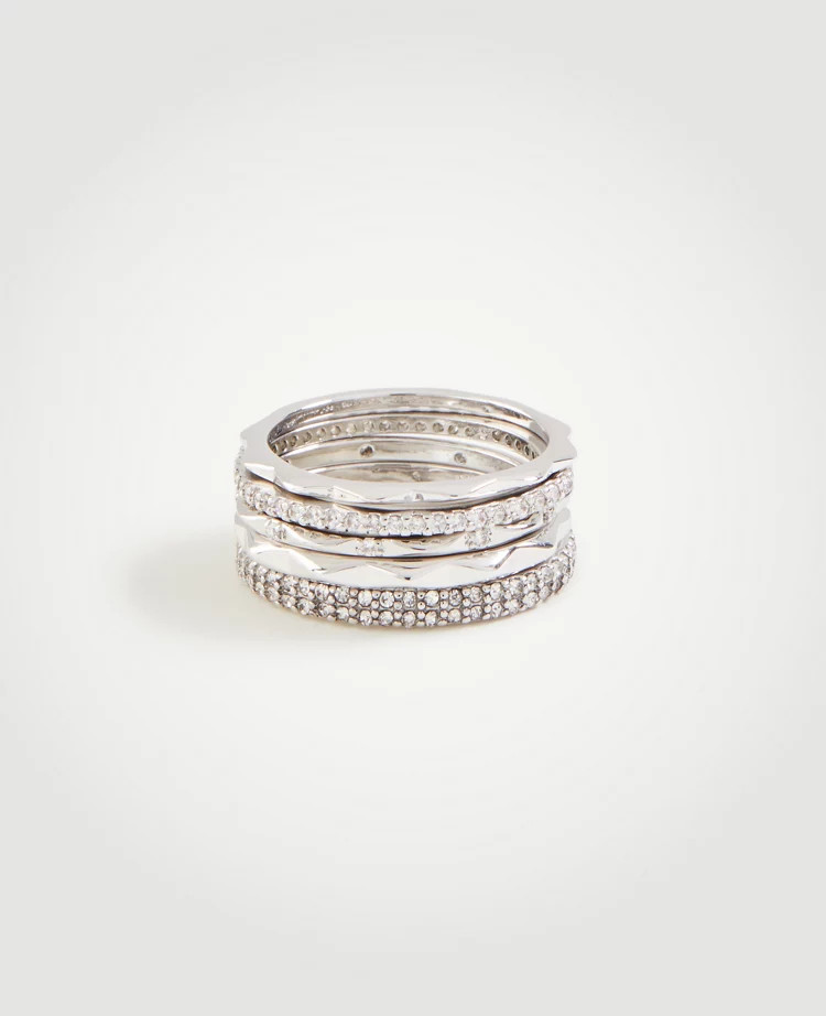 Crystal Stacked Ring Set | Ann Taylor