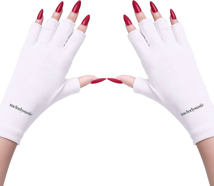 MelodySusie UV Gloves for Gel Nail Lamp, Professional UPF50+ UV Protection Gloves for Manicures, ... | Amazon (US)