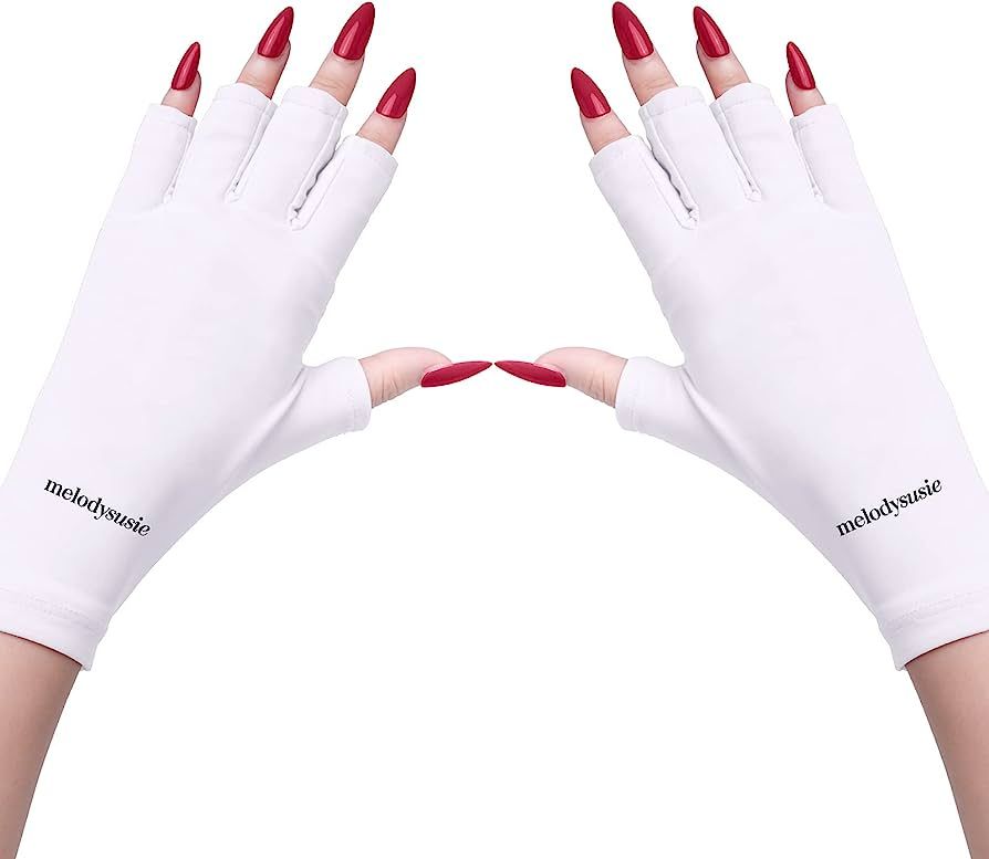 MelodySusie UV Gloves for Gel Nail Lamp, Professional UPF50+ UV Protection Gloves for Manicures, ... | Amazon (US)