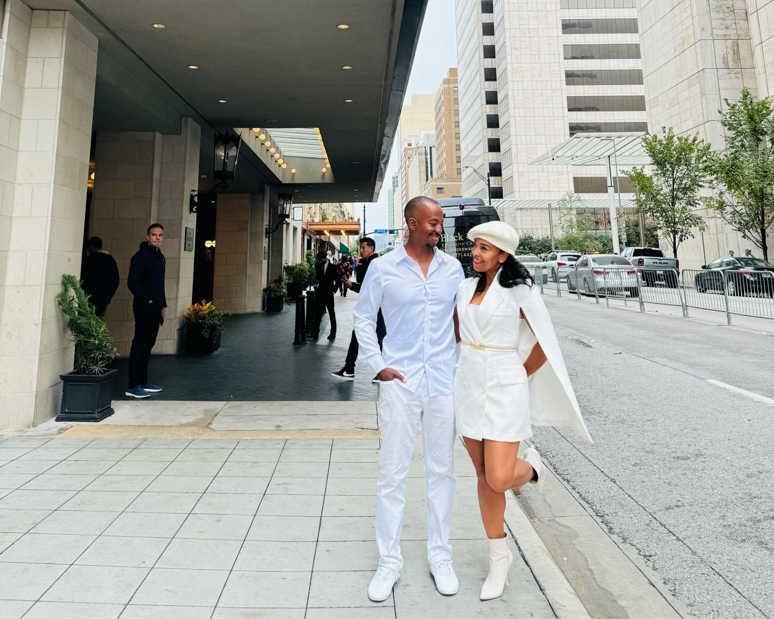 White Statement Outfit!  A beret hat, cape dress and white booties and gold belt will say it all.

#LTKstyletip #LTKshoecrush #LTKsalealert