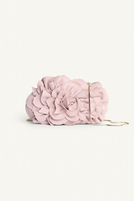 LEATHER FLOWER CLUTCH LIMITED EDITION | Zara US