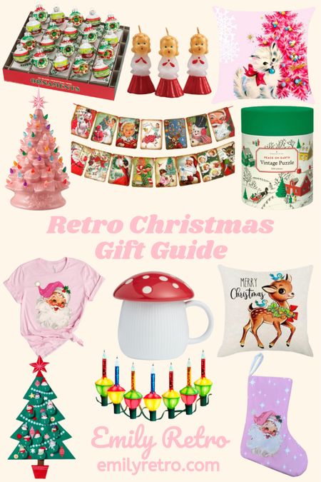 Retro holiday gift guide featuring some pink kitsch Christmas goodies 🎄 I love the vintage inspired pillows, ceramic tree, garland and of course the mushroom mug!

#LTKSeasonal #LTKunder50 #LTKHoliday