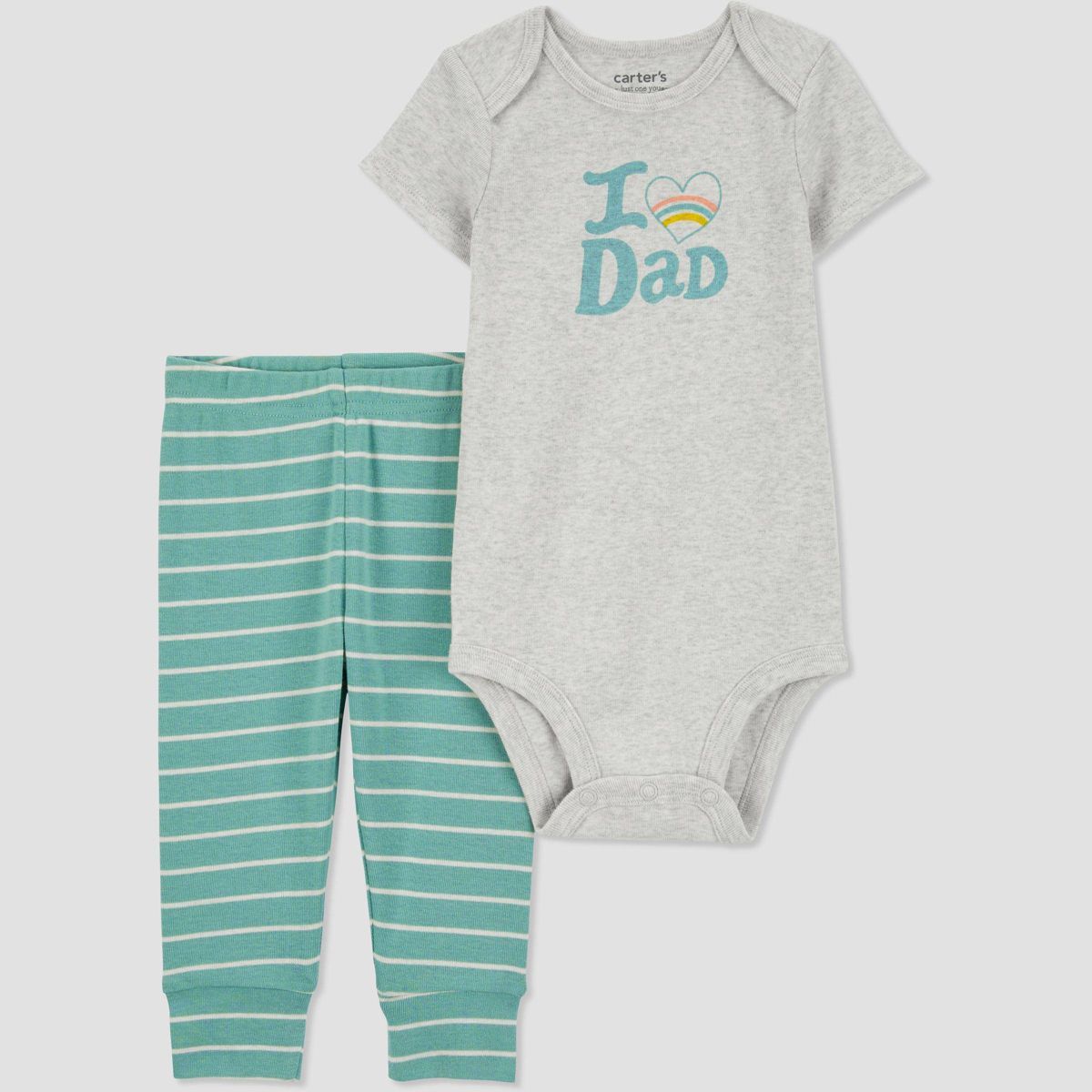 Carter's Just One You®️ Baby 2pc Family Love I Love Dad Top & Bottom Set - Blue/Gray | Target
