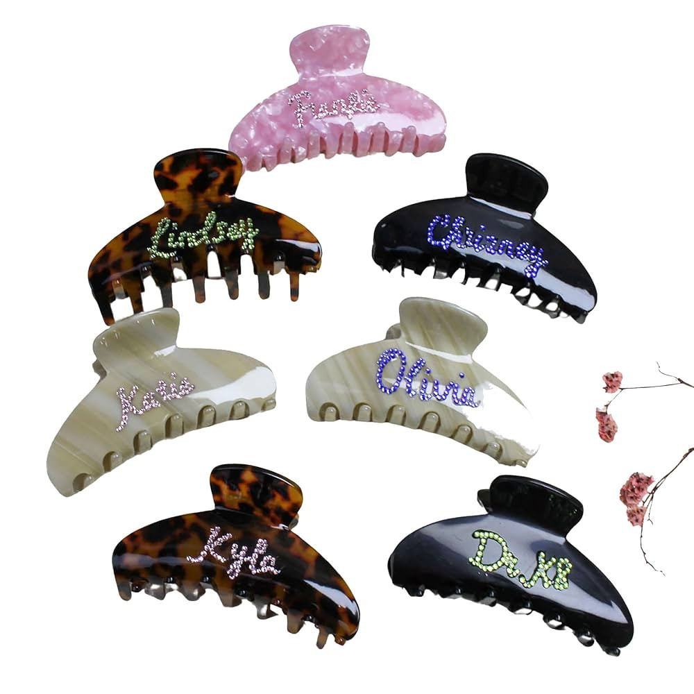 Personalized Hair Claw,Hair Clips, Hair Barrettes,diamont Hair Claw, Hair accessories,Custom name... | Amazon (US)