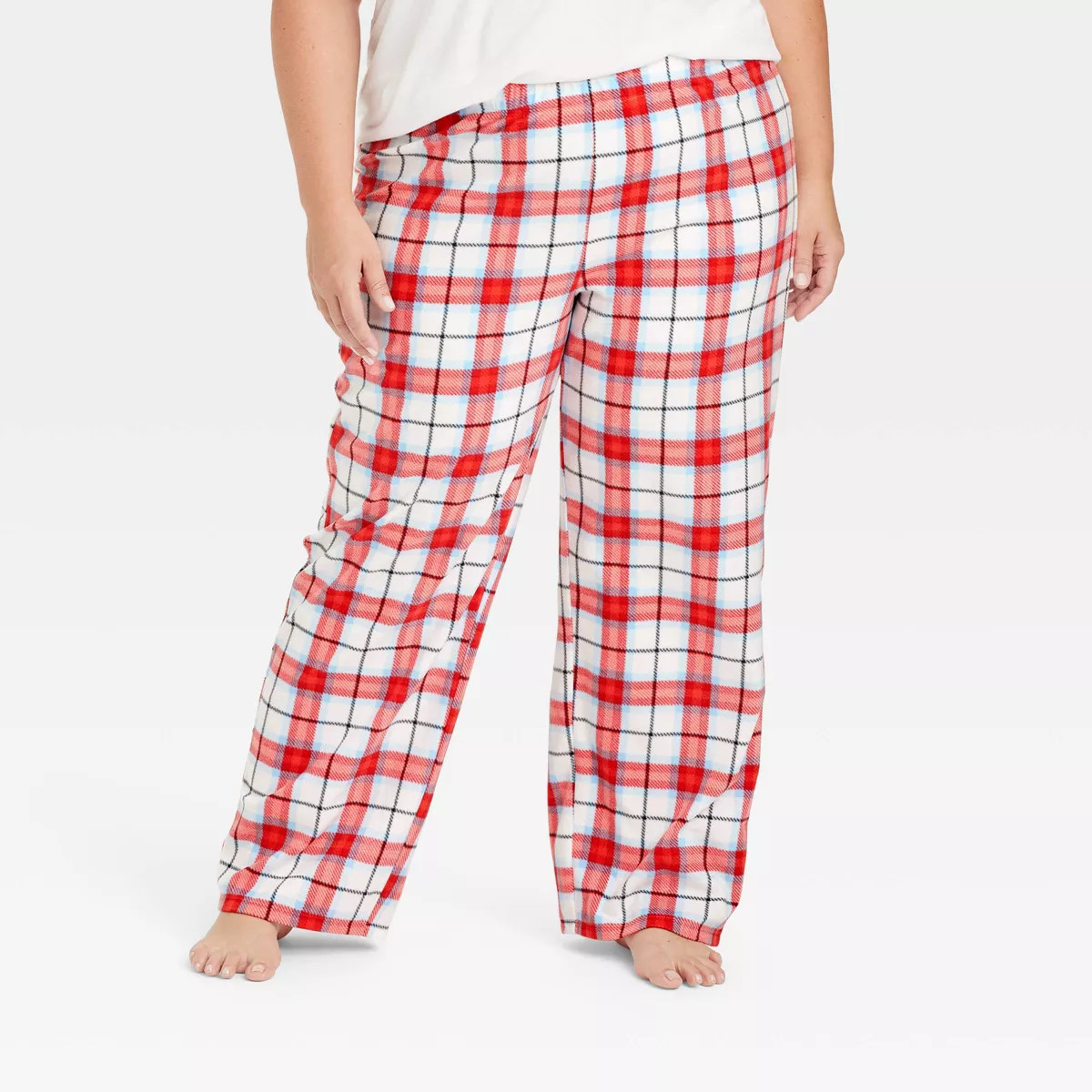 Women's Plaid Microfleece Holiday Matching Family Pajama Pants - Wondershop™ White | Target