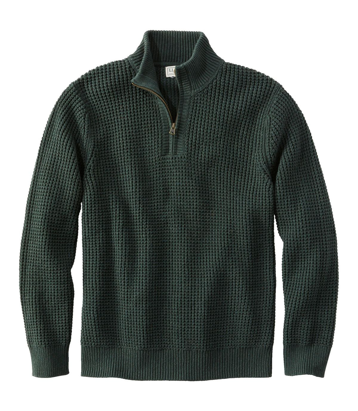 Men's Organic Cotton Waffle Sweater, Quarter Zip | Sweaters at L.L.Bean | L.L. Bean