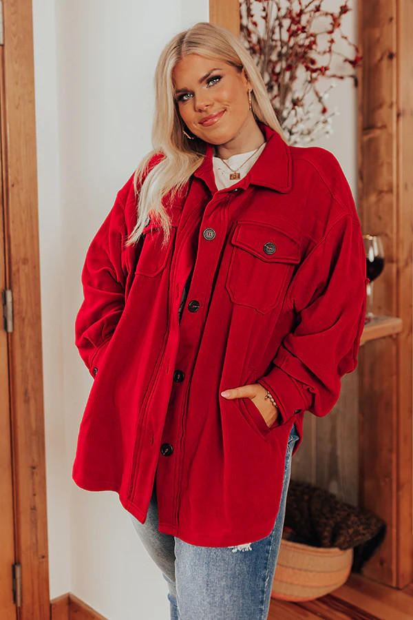 Wake Up Call Jacket In Red Curves | Impressions Online Boutique