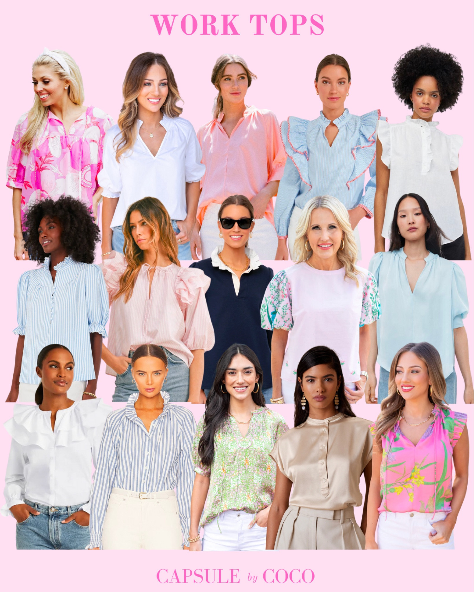 WORK TOPS

Work style, work outfits, preppy work outfits, casual work outfits, work apparel, internship outfits, semi casual work outfits, formal work outfits, workwear, CapsuleByCoCo

#LTKworkwear #LTKFind