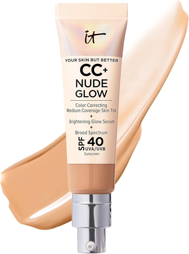 IT Cosmetics CC+ Nude Glow Lightweight Foundation + Glow Serum with SPF 40 - With Niacinamide, Hy... | Amazon (US)