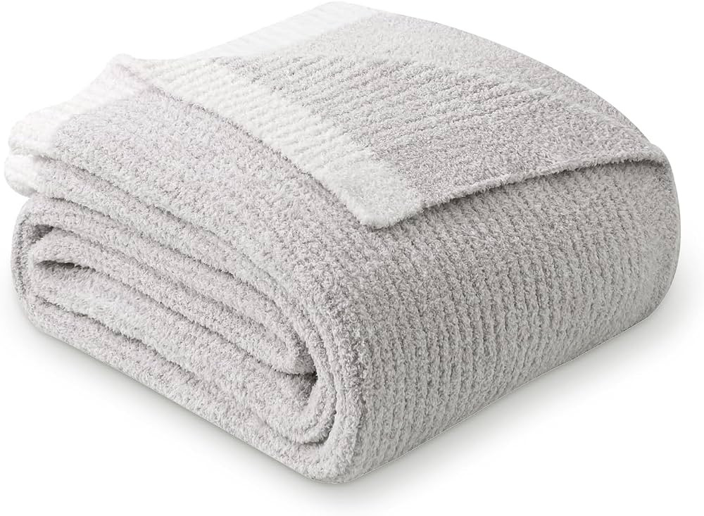 MH MYLUNE HOME Ultra Soft Ribbed Throw Blanket for Couch 50x60 Inches Luxurious Super Cozy Fluffy... | Amazon (US)