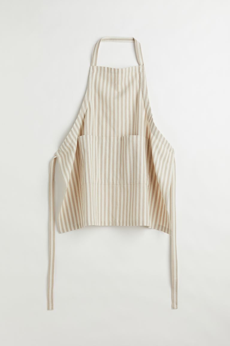 Striped apron - Light beige/Striped - Home All | H&M GB | H&M (UK, MY, IN, SG, PH, TW, HK)