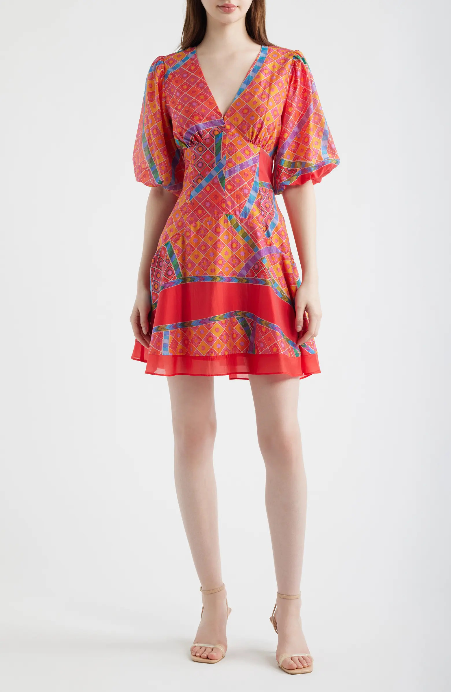Selene Geometric Print Fit & Flare Dress | Nordstrom
