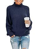 ZESICA Women's Turtleneck Batwing Sleeve Loose Oversized Chunky Knitted Pullover Sweater Jumper T... | Amazon (US)