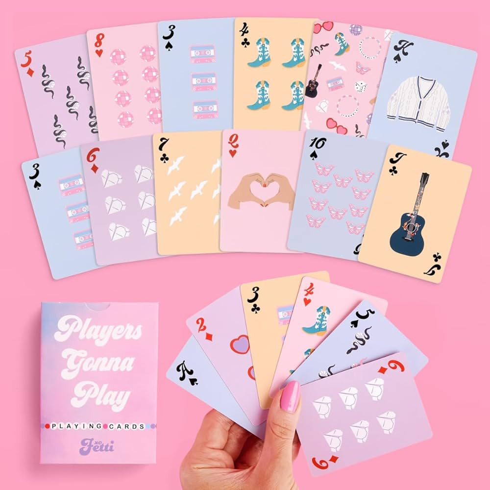 xo, Fetti Eras Playing Card Set - 54 pcs | Bachelorette Lover Theme Game, Birthday Party Activity... | Amazon (US)