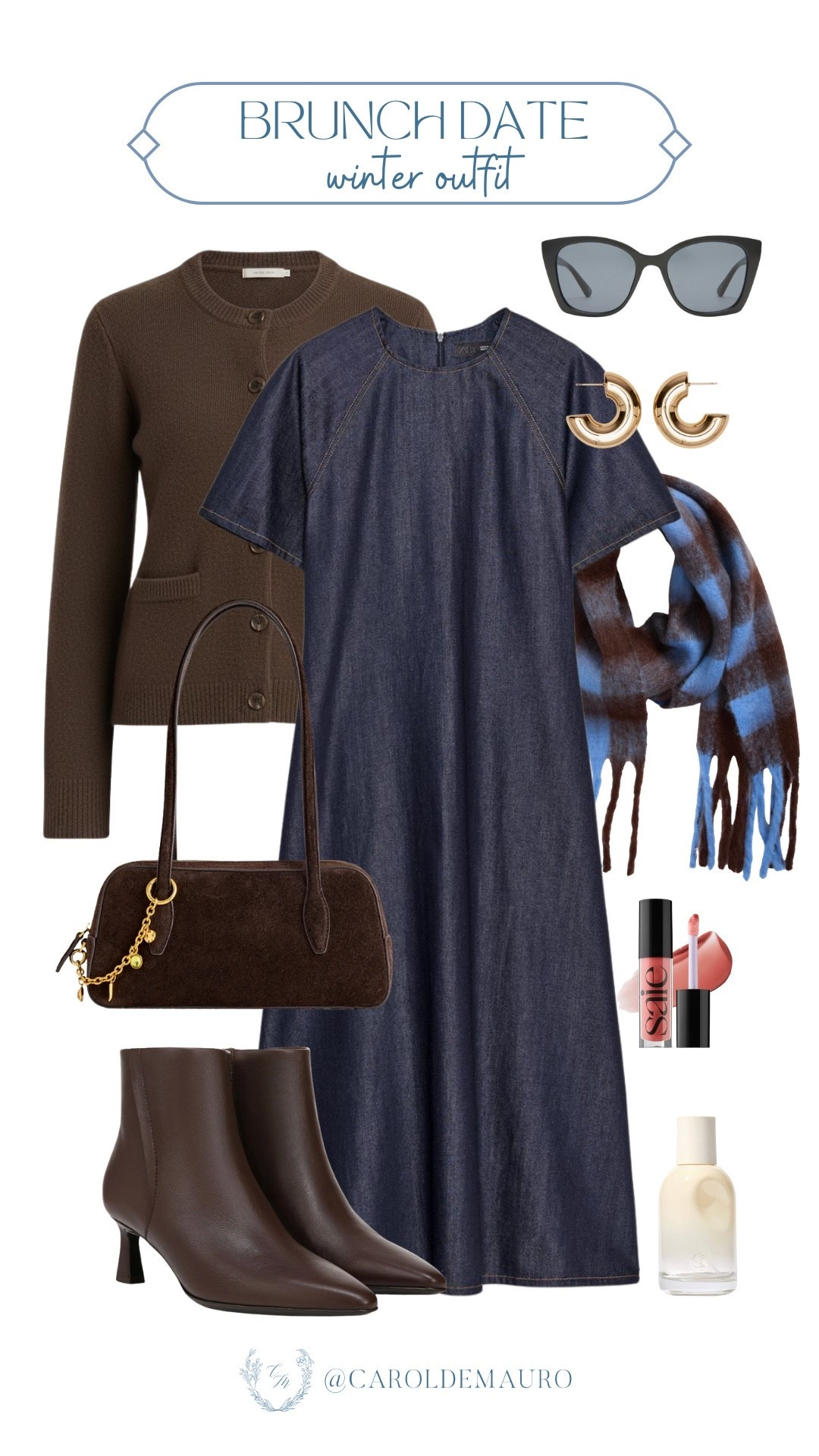 Ready to look instantly polished for your brunch date with this easy outfit formula! I love how the dark colors of the cardigan and boots make that denim dress pop!

winter outfit, seasonal style, monochrome look, preppy outfit, casual chic, wardrobe staple, fashion inspo, it girl look

#LTKBeauty #LTKU #LTKSeasonal