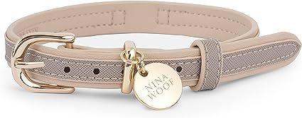 Nina Woof London Vegan Leather Dog Collar - Luxury Cute Dog Collar Adjustable Buckle Collar for D... | Amazon (US)
