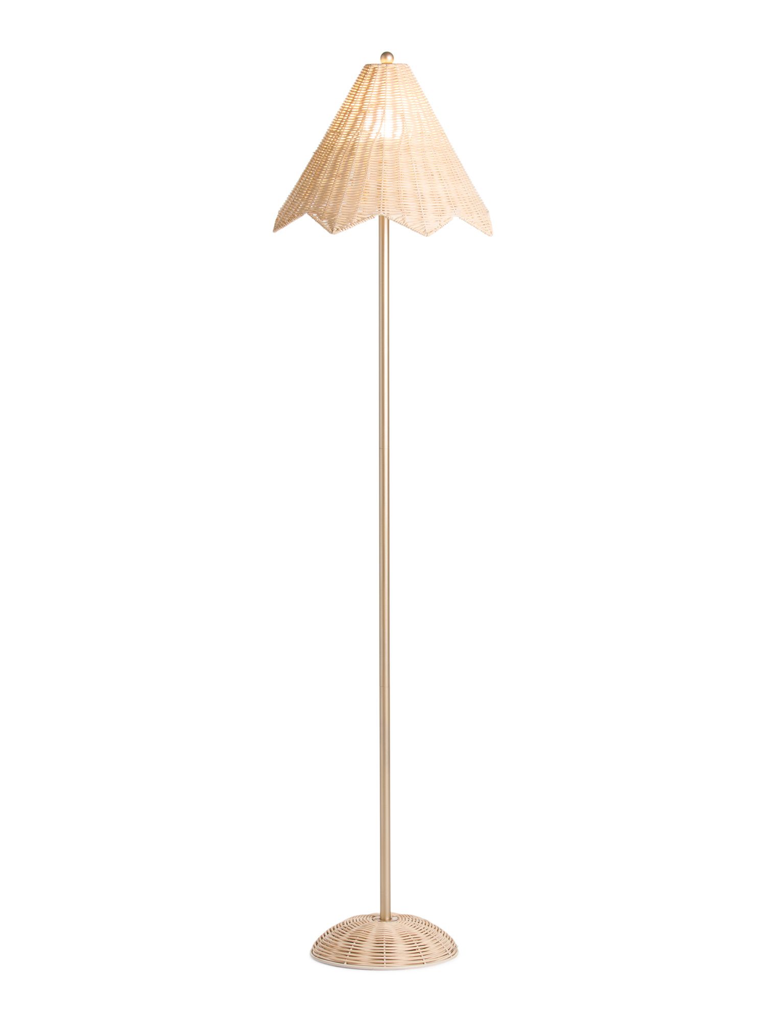 Scalloped Rattan Floor Lamp | Furniture & Lighting | Marshalls | Marshalls