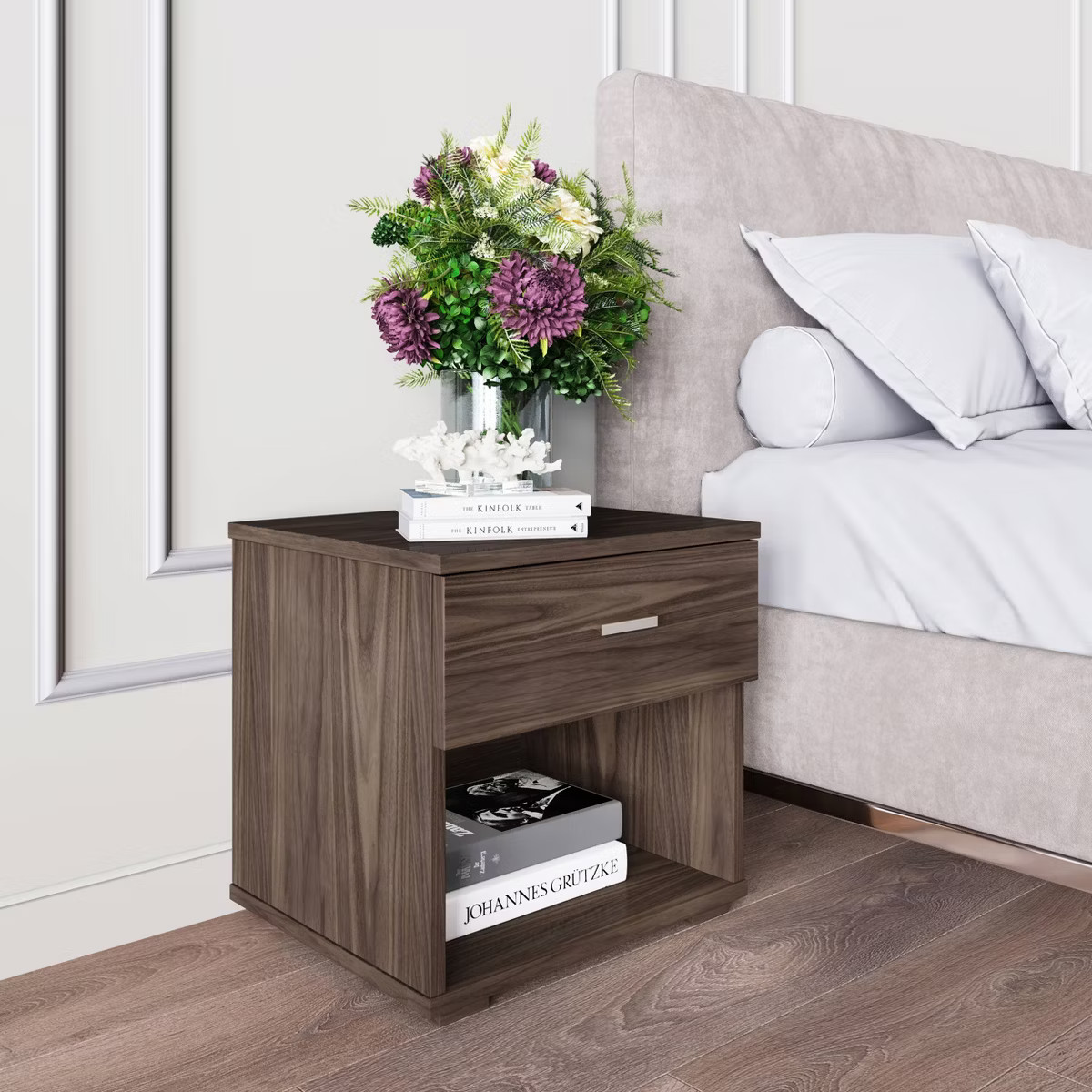Noah Single Drawer Nightstand Walnut - Eco Dream | Target