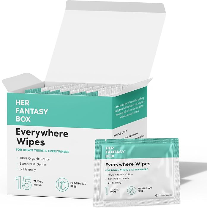 Her Fantasy Box | Everywhere Wipes – 100% Organic Cotton, Gentle & Refreshing, pH-Balanced, Fra... | Amazon (US)