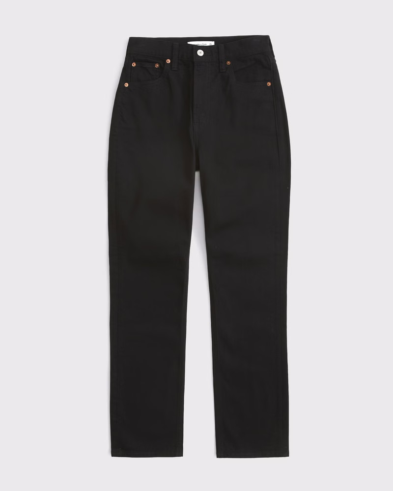 Curve Love Ultra High Rise Ankle Straight Jean | Abercrombie & Fitch (US)