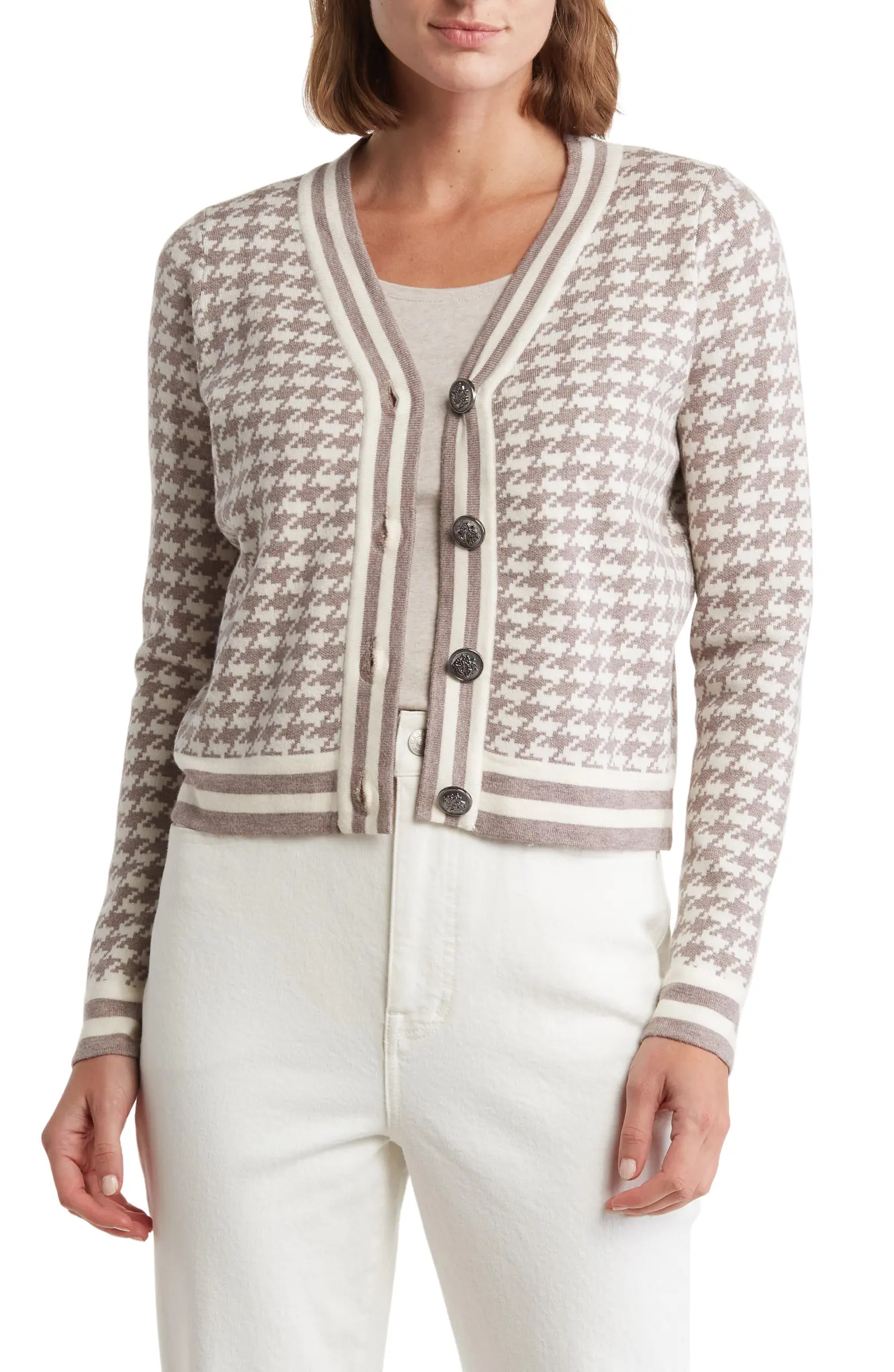 Houndstooth Crop Cardigan | Nordstrom Rack