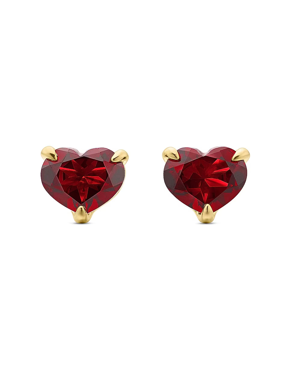 Chatelaine® Heart Stud Earrings in 18K Yellow Gold with Garnet | Saks Fifth Avenue