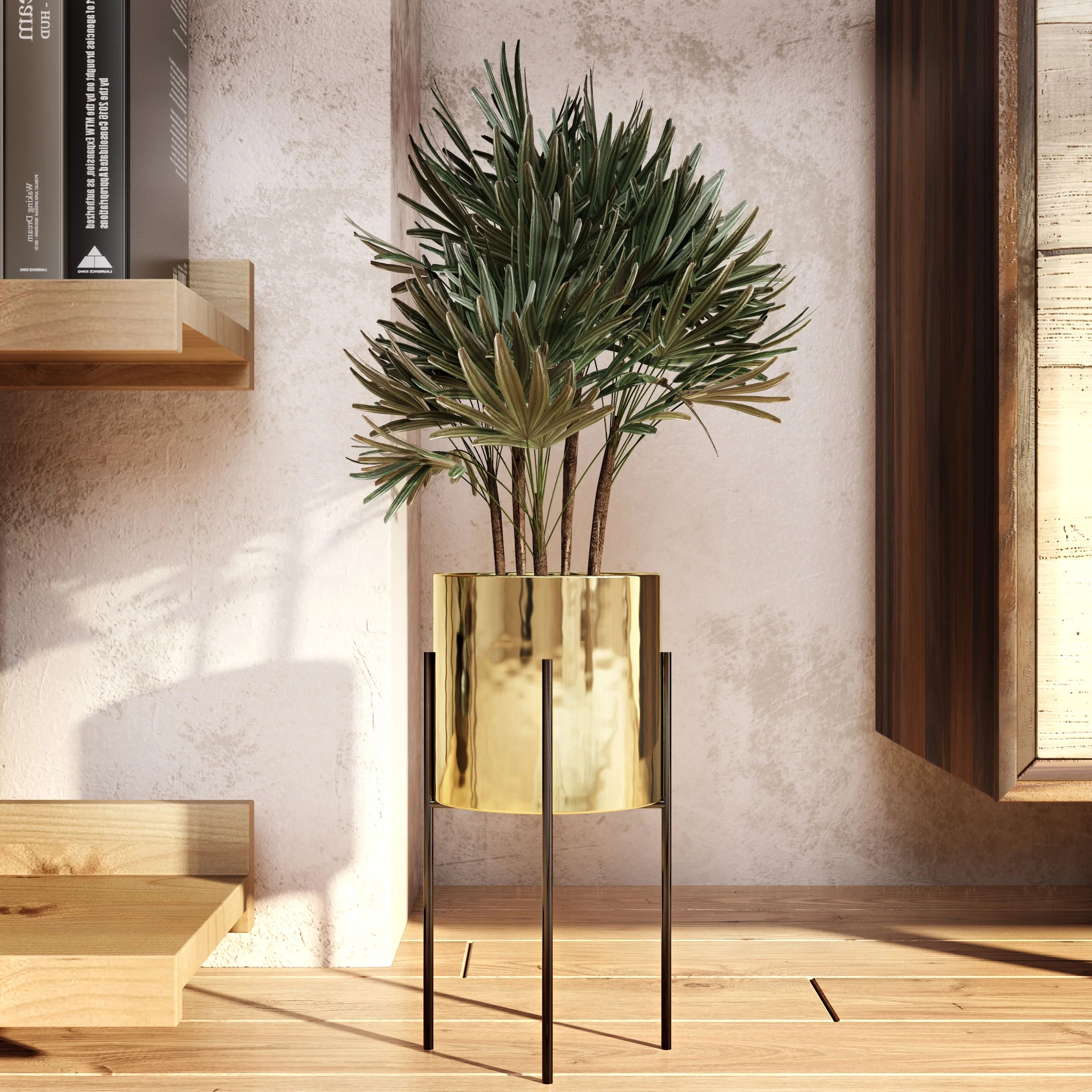 Lonnie Mid Century Ceramic Planter - Gold 13"H | Walmart (US)