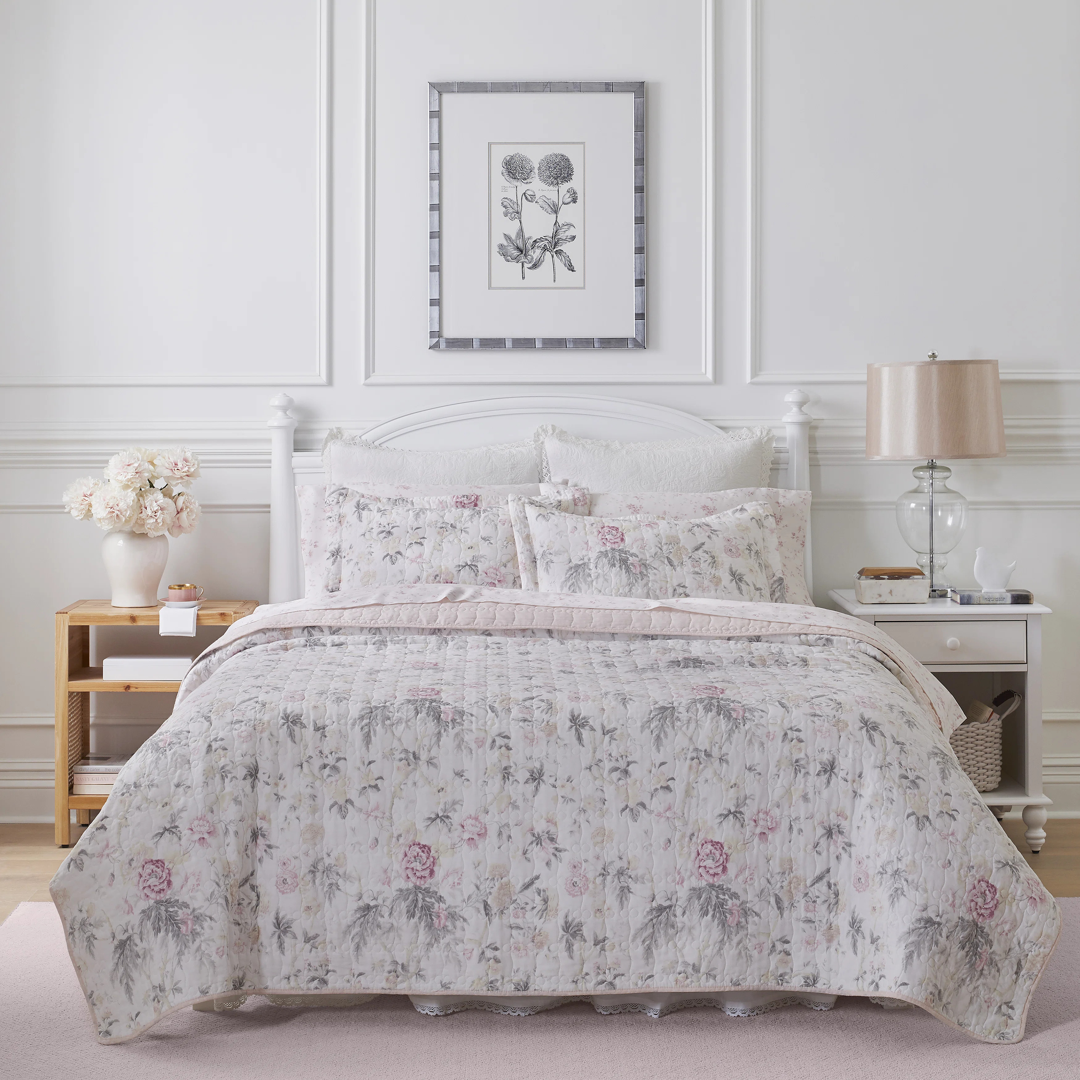 Laura Ashley Breezy Floral Cotton Reversible Quilt Set | Wayfair North America