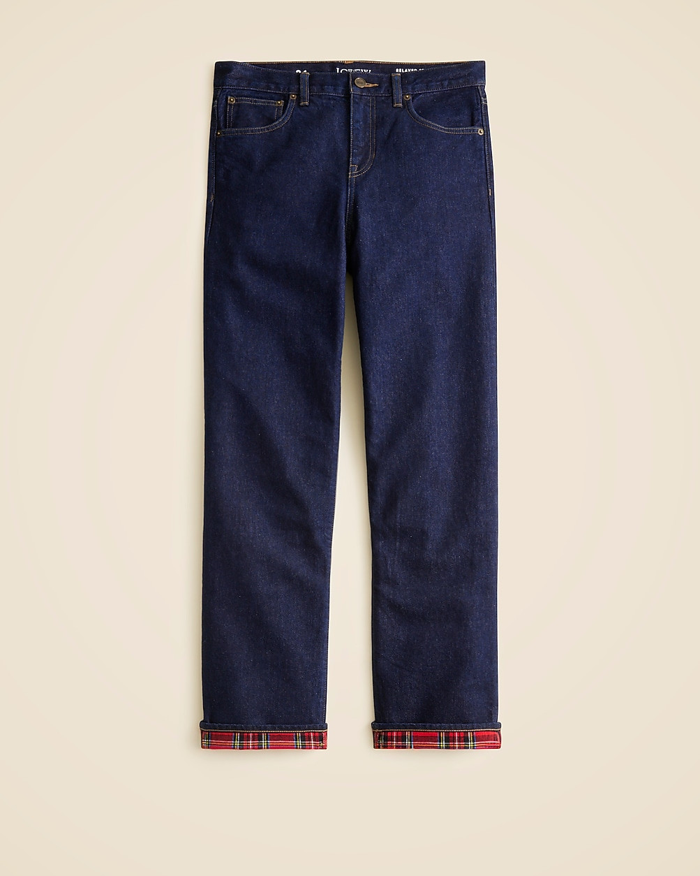 Flannel-lined relaxed straight jean in Rinse wash | J. Crew US