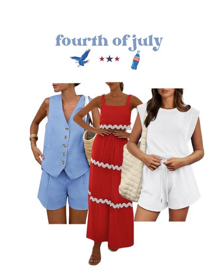 Memorial weekend, Fourth of July outfits, red white and blue, women’s Fourth of July outfit, USA outfit, red outfit for women, blue outfit for women, white outfit, two piece set, mom casual outfit, summer outfit for women 

#LTKStyleTip #LTKSeasonal #LTKSummerSales