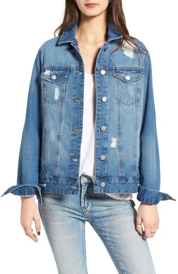 Women's Bp. Denim Trucker Jacket, Size XX-Small - Blue | Nordstrom