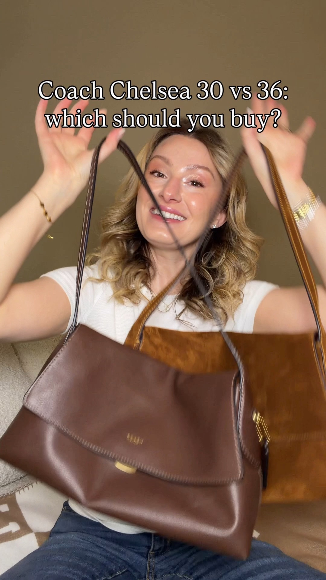 Coach Chelsea 30 or 36? Which one is best?

I love them both for different reasons, but each sizes might fit different lifestyles better.

The Chelsea 30 is smaller and a great everyday bag (not too big not too small) I can fit my wallet, keys, phone, a small water bottle and a few other small necessities. 

The Chelsea 36 on the other hand is big enough for the Chelsea 30 to fit inside without being squished! It holds so much more and even fits my 13 inch MacBook Air! If you carry a lot of stuff or want it as a work bag or school bag then the 36 is for you!

I also think aesthetically the 36 has a cooler relaxed effortless vibe, but I find myself reaching for the 30 more often. They’re both great to have in your collection especially if you them them in different colors or materials!

My coach Chelsea 36 is in suede and my Chelsea 30 is in maple leather 

Coach bag, coach bags,
Does Coach Chelsea 36 fit laptop?

#coachbag #coachchelsea 
#coachbags