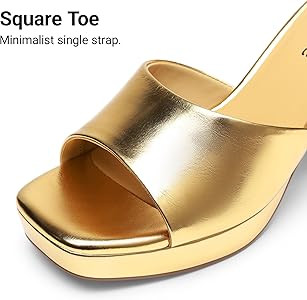 DREAM PAIRS Women's Platform Block Heel Mule Sandals, Square Toe Ankle Strap Slip On Comfortable ... | Amazon (US)