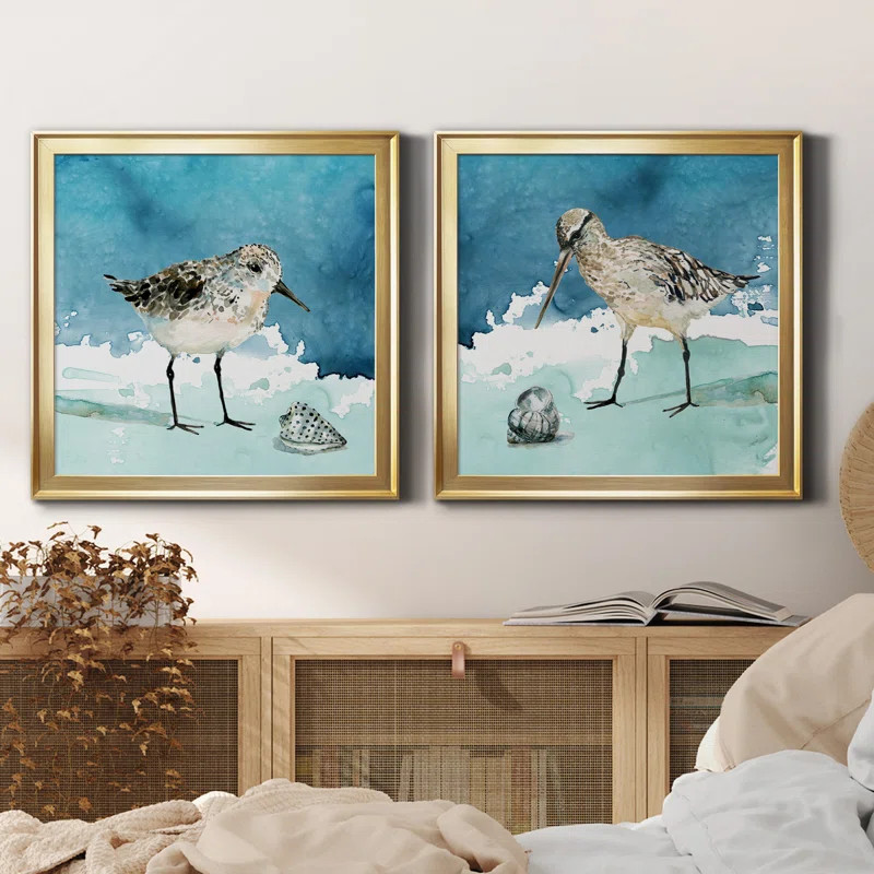 Dovecove Delray Sandpiper I - 2 Piece Picture Frame Print on Canvas | Wayfair | Wayfair North America