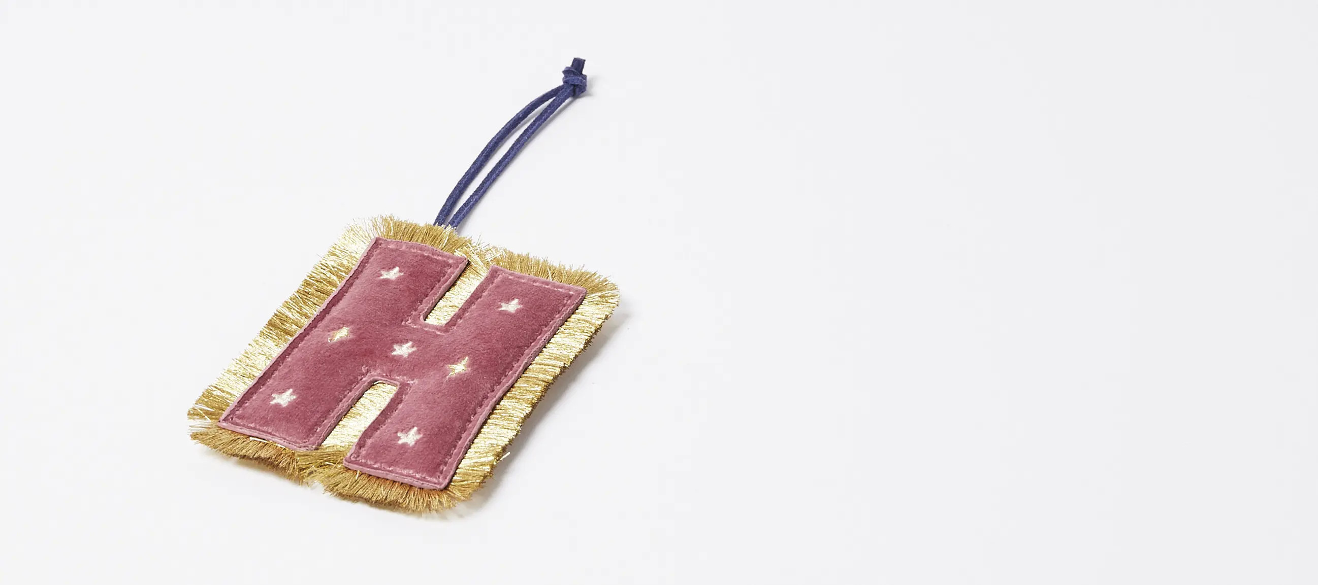 Fringed Alphabet Initial Velvet Christmas Tree Decoration | Oliver Bonas | Oliver Bonas (Global)