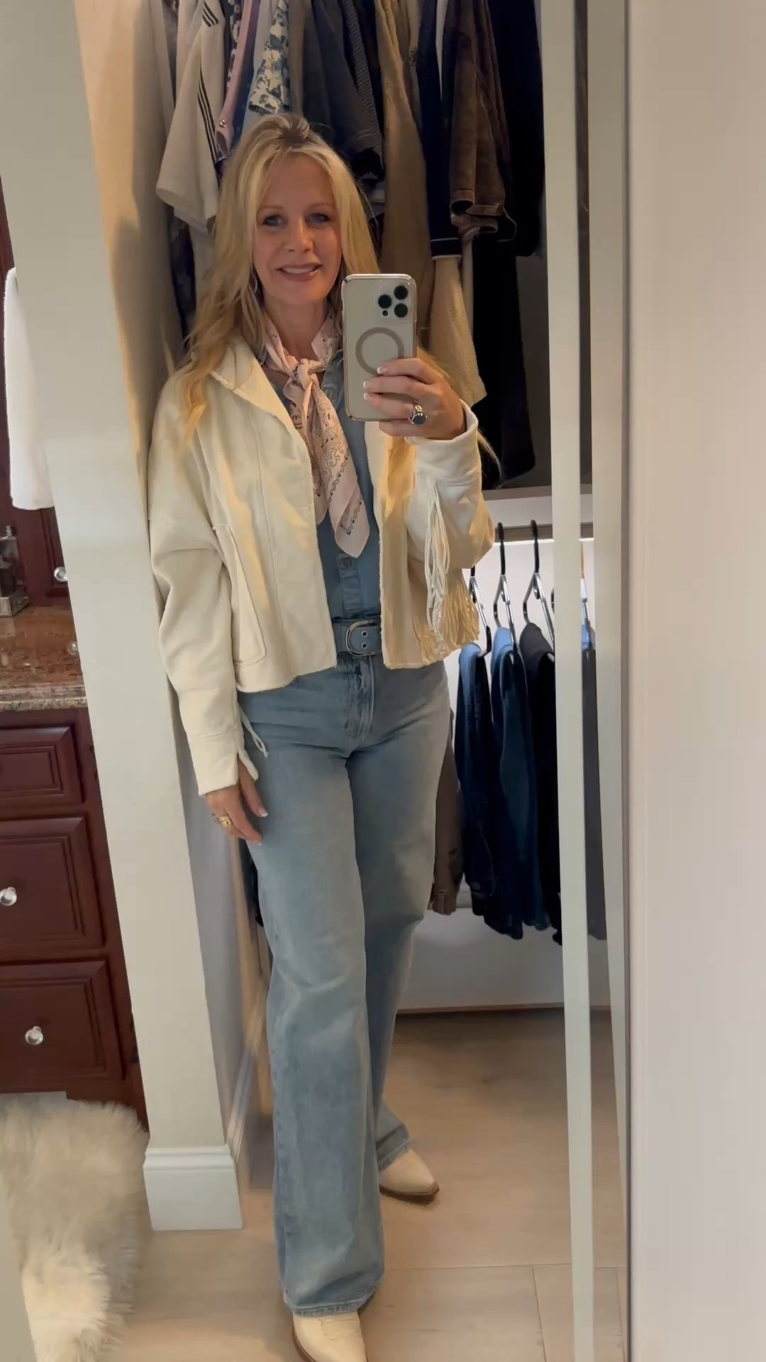 OOTD - Western chic denim on denim look today. Size XS denim top, 26 jeans and XS jacket. 

Red Carpet of Life, LTK over 50, Tiiu Loigu, casual spring look, jeans, denim outfits

#LTKOver40 #LTKWatchNow #LTKStyleTip