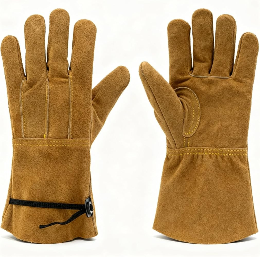 Leather Safety Work Gloves Gardening Carpenter Thorn Proof Truck Driving for Mens and Womens Wate... | Amazon (US)