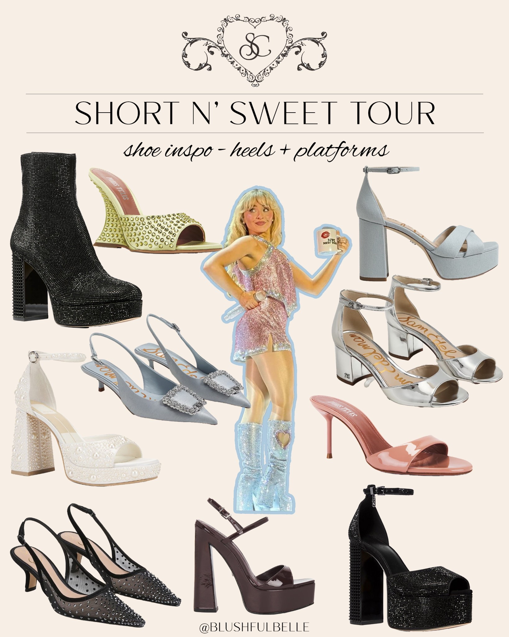 Sabrina Carpenter Short N’ Sweet Tour outfit inspo 💋 platform & heel shoe options to compliment your outfit! 

#LTKParties #LTKShoeCrush #LTKFestival