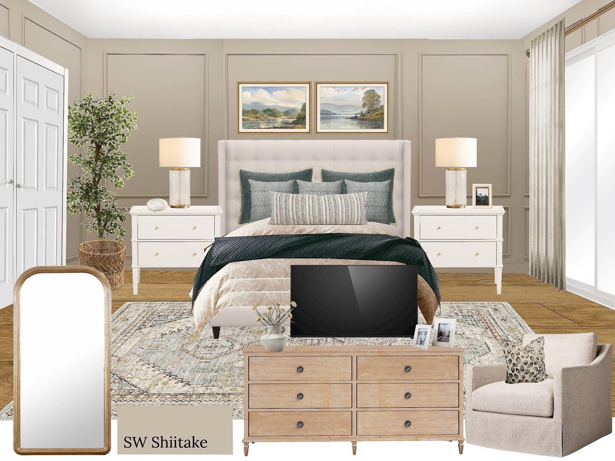 Modern traditional master bedroom design! 

#LTKHome
